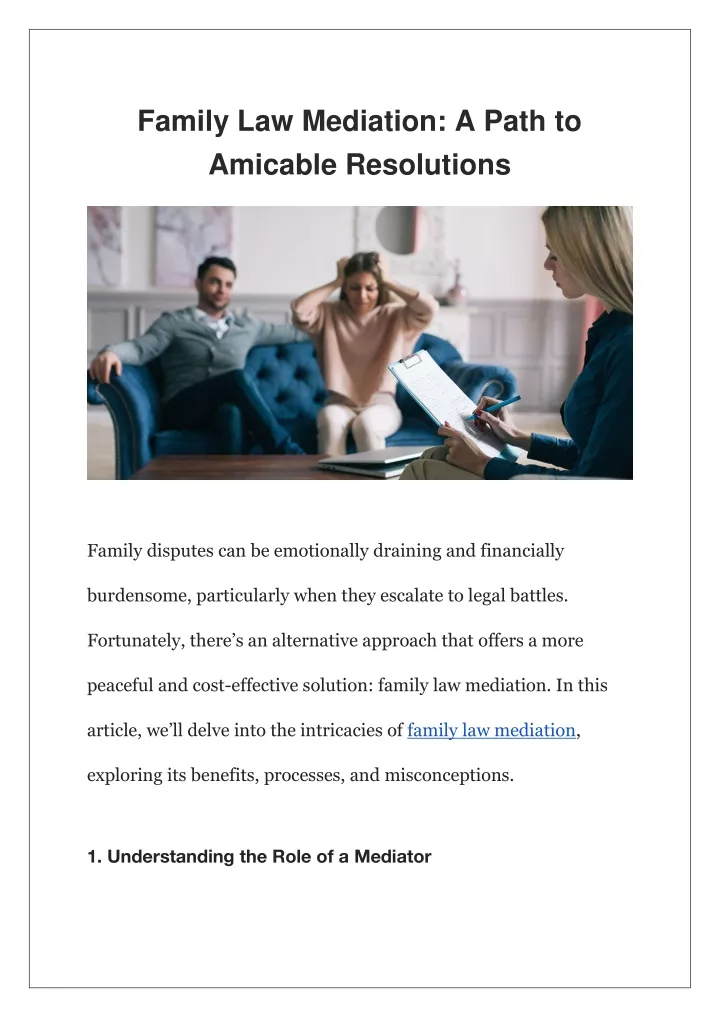 family law mediation a path to amicable