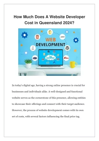 How Much Does A Website Developer Cost in Queensland 2024?