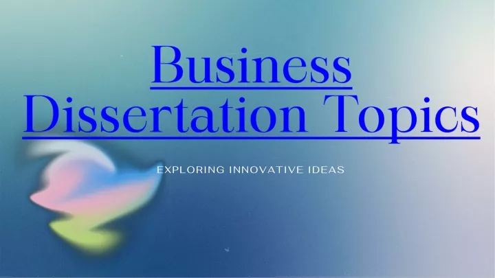 business dissertation topics