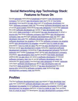social networking app technology stack features