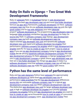 ruby on rails vs django two great web development