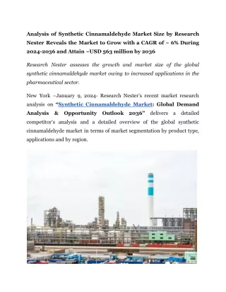 analysis of synthetic cinnamaldehyde market size