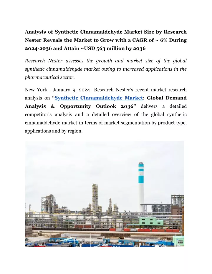 analysis of synthetic cinnamaldehyde market size