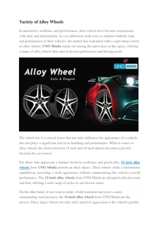 Variety of Alloy Wheels