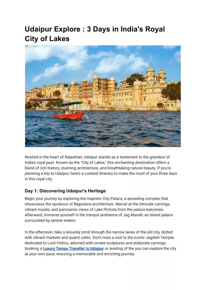 udaipur explore 3 days in india s royal city