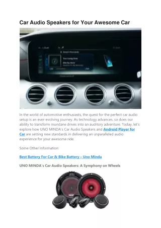 Car Audio Speakers for Your Awesome Car (1)
