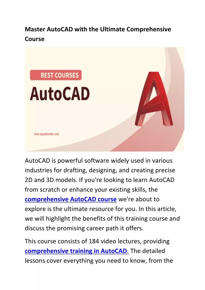 master autocad with the ultimate comprehensive