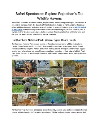 Safari Spectacles_ Explore Rajasthan's Top Wildlife Havens