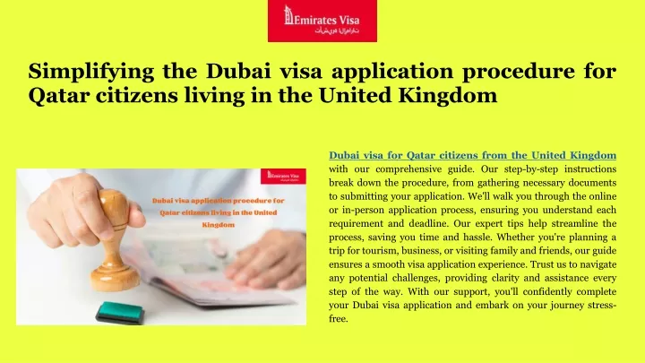 simplifying the dubai visa application procedure for qatar citizens living in the united kingdom