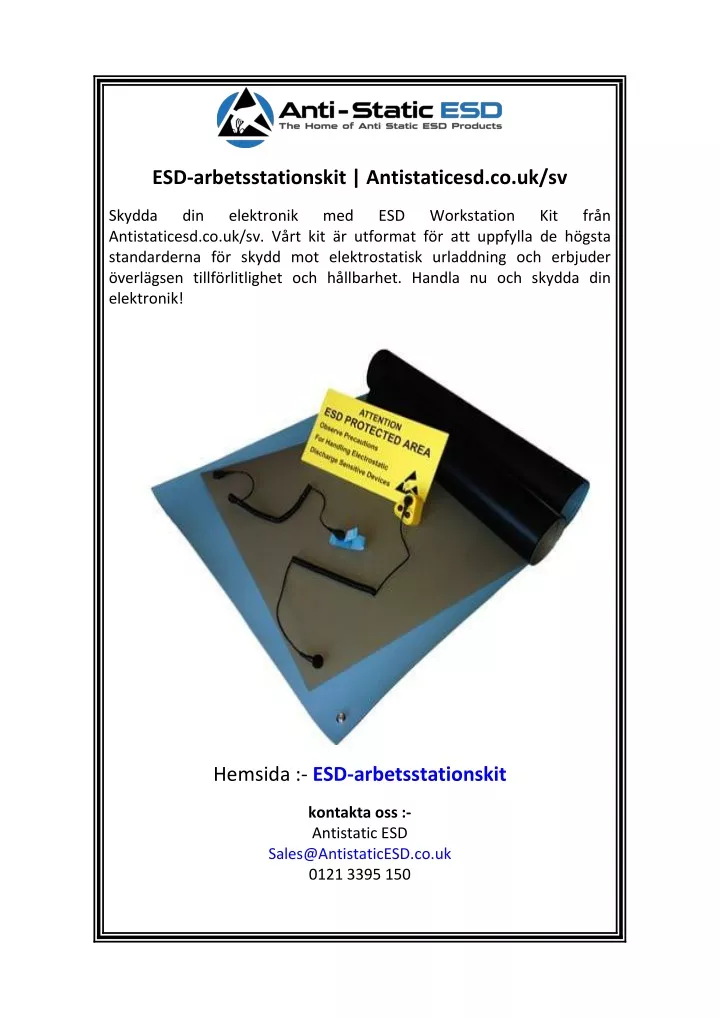 esd arbetsstationskit antistaticesd co uk sv