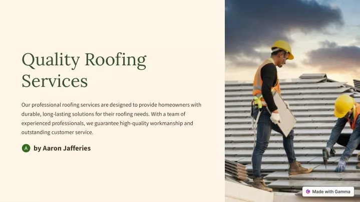 quality roofing services