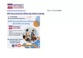 sap successfactors odata api online training