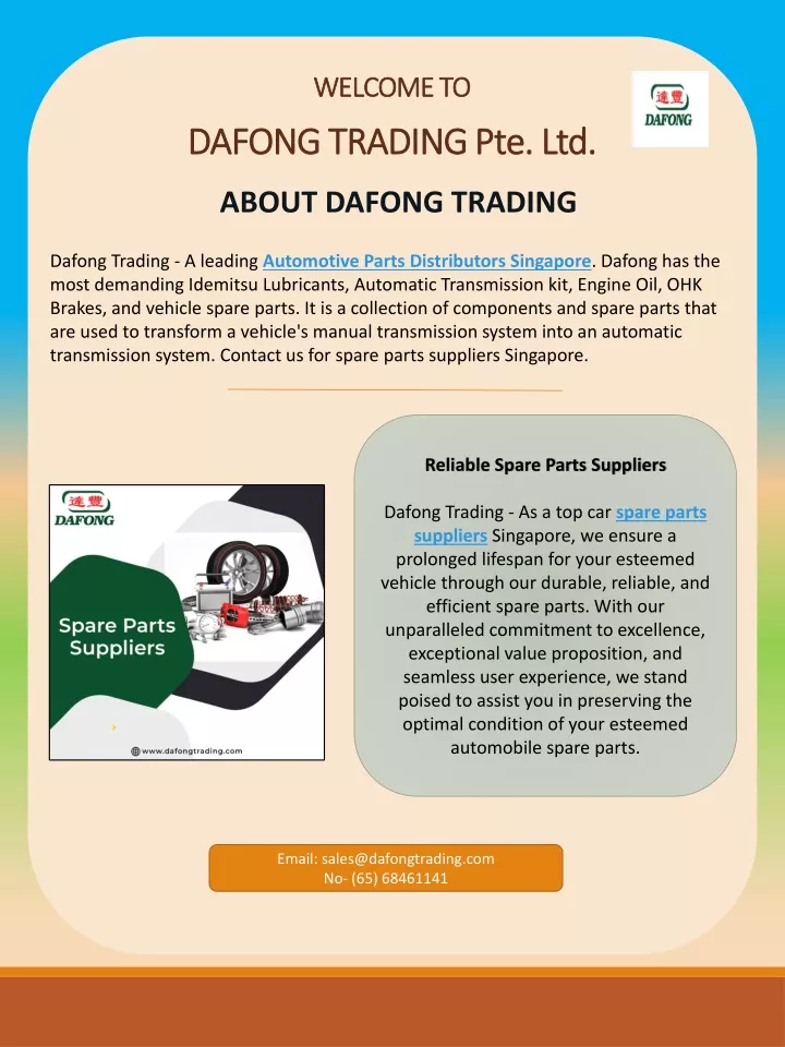 welcome to dafong trading pte ltd