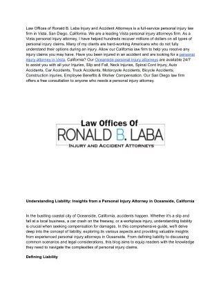 Law Offices of Ronald B Laba Injury and Accident Attorneys