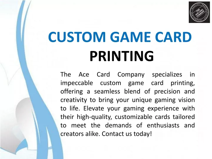 custom game card printing