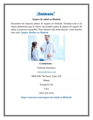 Seguro de salud en Hialeah