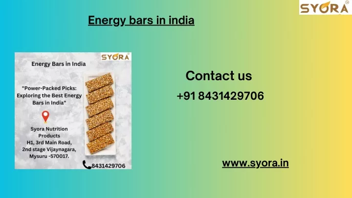 energy bars in india