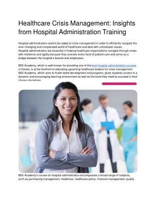 Healthcare Crisis Management_ Insights from Hospital Administration Training
