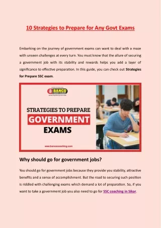 10 strategies to prepare for any govt exams