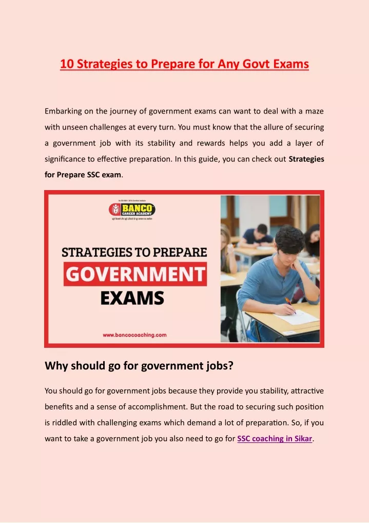 10 strategies to prepare for any govt exams