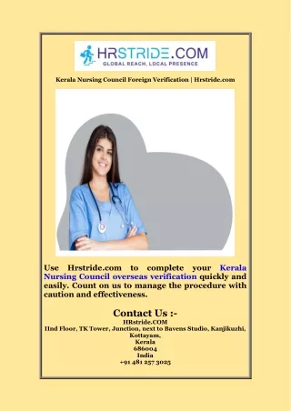 Kerala Nursing Council Foreign Verification  Hrstride com