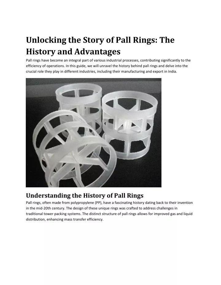unlocking the story of pall rings the history