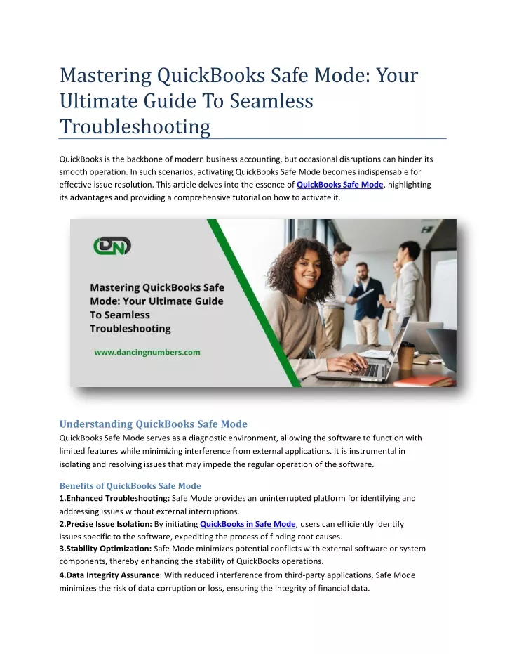 mastering quickbooks safe mode your ultimate