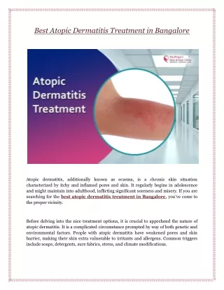 Best Atopic Dermatitis Treatment in Bangalore