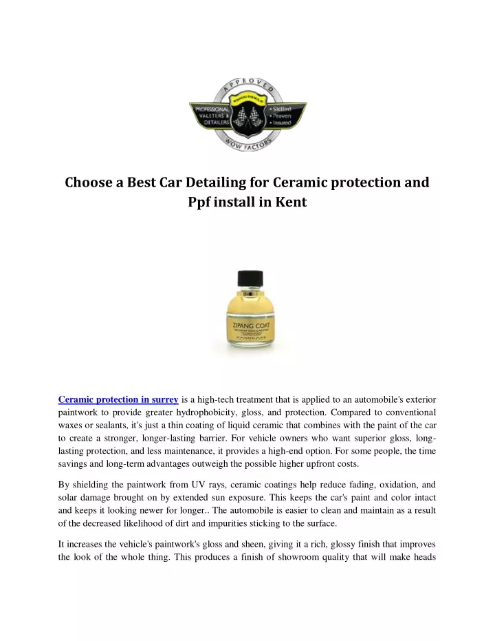 choose a best car detailing for ceramic