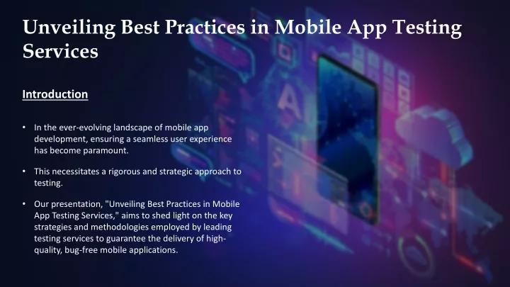 unveiling best practices in mobile app testing