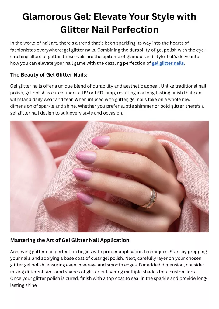glamorous gel elevate your style with glitter
