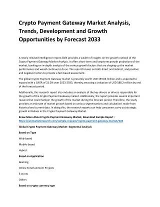 crypto payment gateway market analysis trends