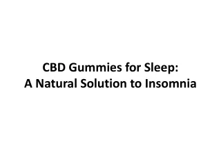 CBD Gummies for Sleep