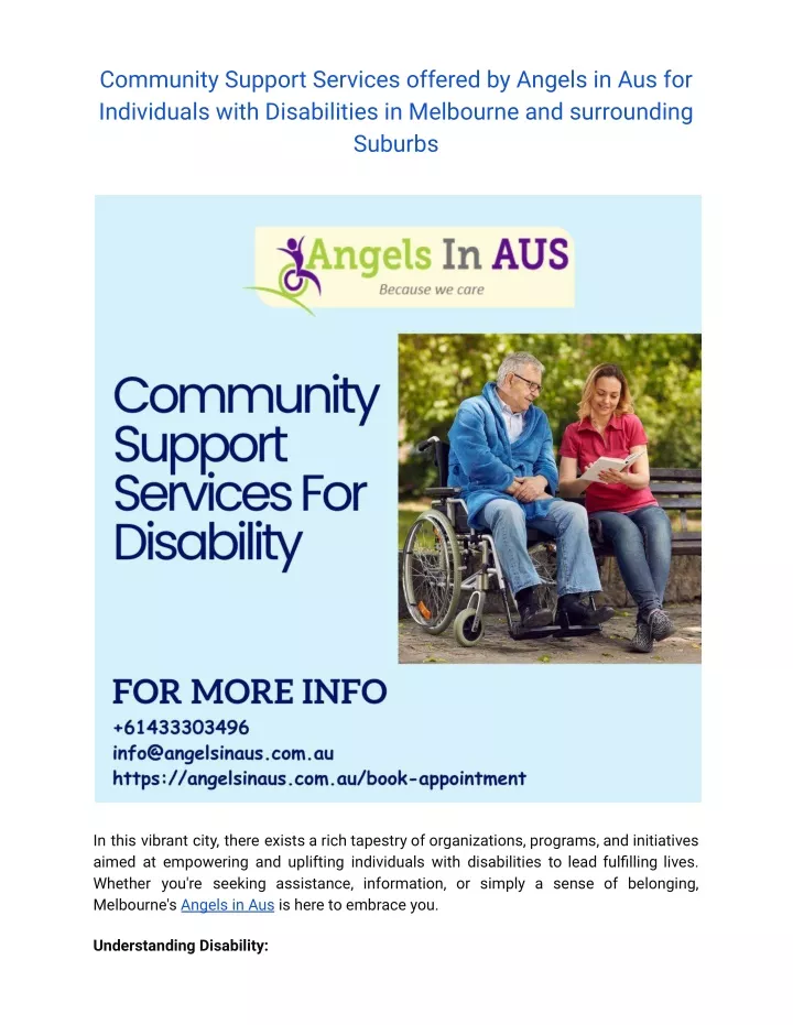 community support services offered by angels