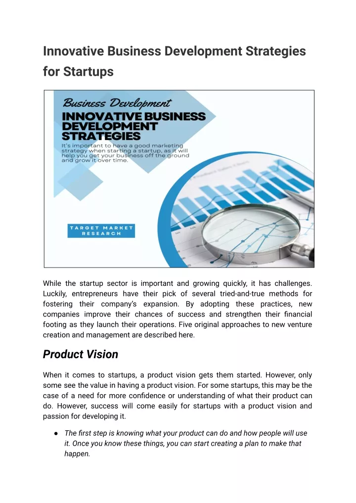 innovative business development strategies