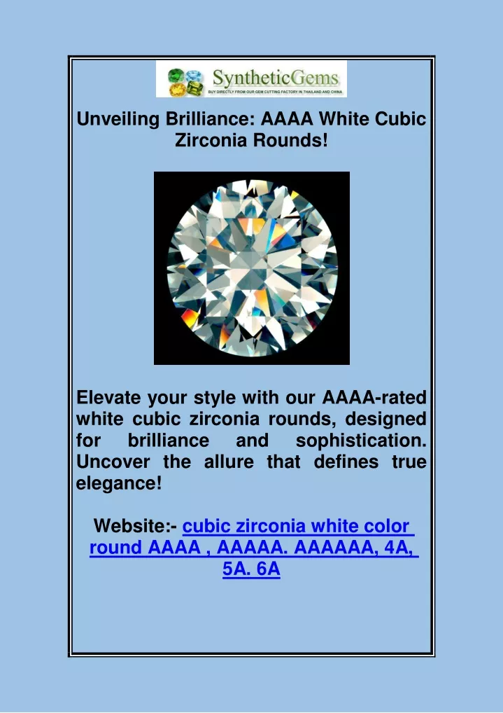 unveiling brilliance aaaa white cubic zirconia