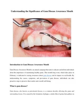 Understanding the Significance of Gum Disease Awareness Month
