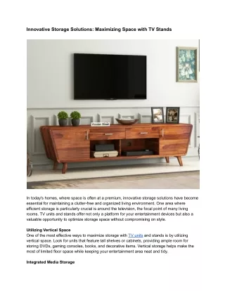 Innovative Storage Solutions_ Maximizing Space with TV Stands