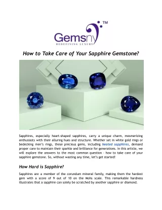 How to Take Care of Your Sapphire Gemstone