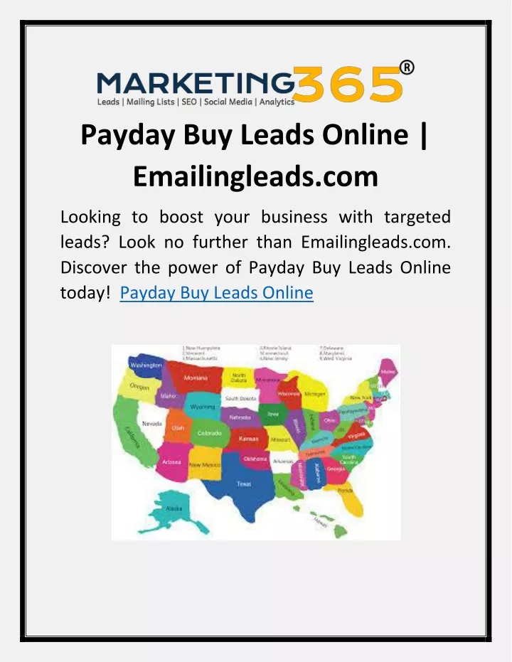 payday buy leads online emailingleads com