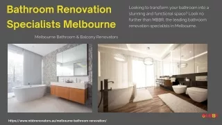 Bathroom Renovation Specialists Melbourne
