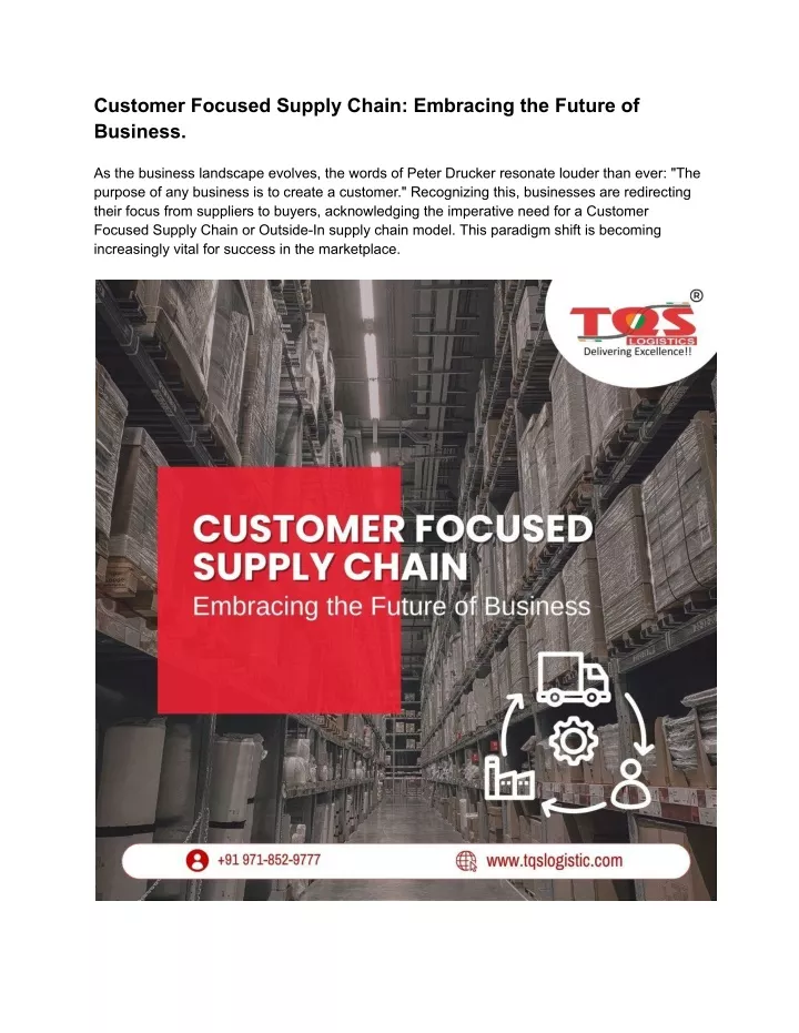 customer focused supply chain embracing