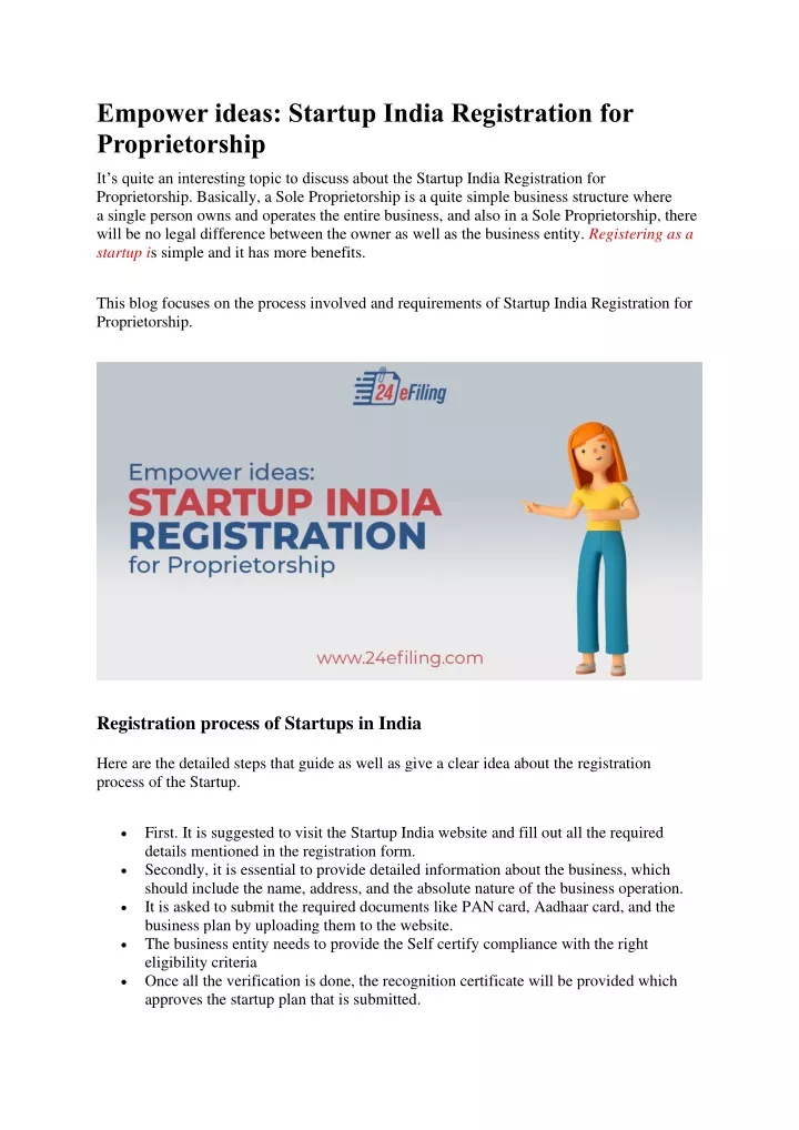 empower ideas startup india registration