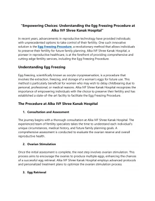 empowering choices understanding the egg freezing
