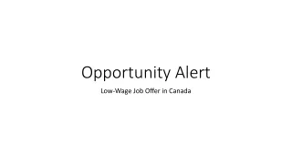 Opportunity Awaits: Low Wage Job Offers in Canada