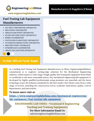 Fuel Testing Lab Equipment Manufacturers in China