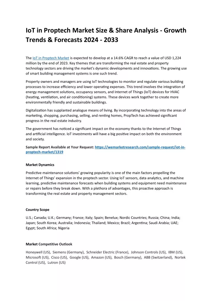 iot in proptech market size share analysis growth