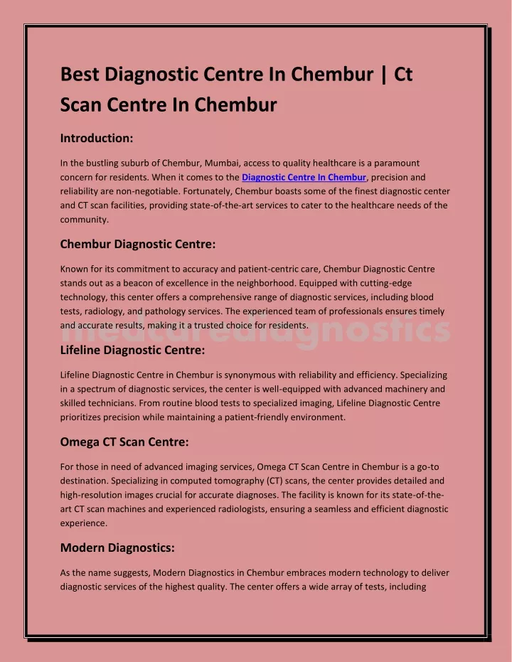 best diagnostic centre in chembur ct scan centre