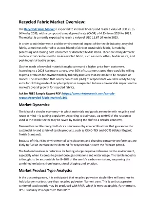 recycled fabric market overview