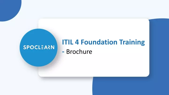itil 4 foundation training brochure